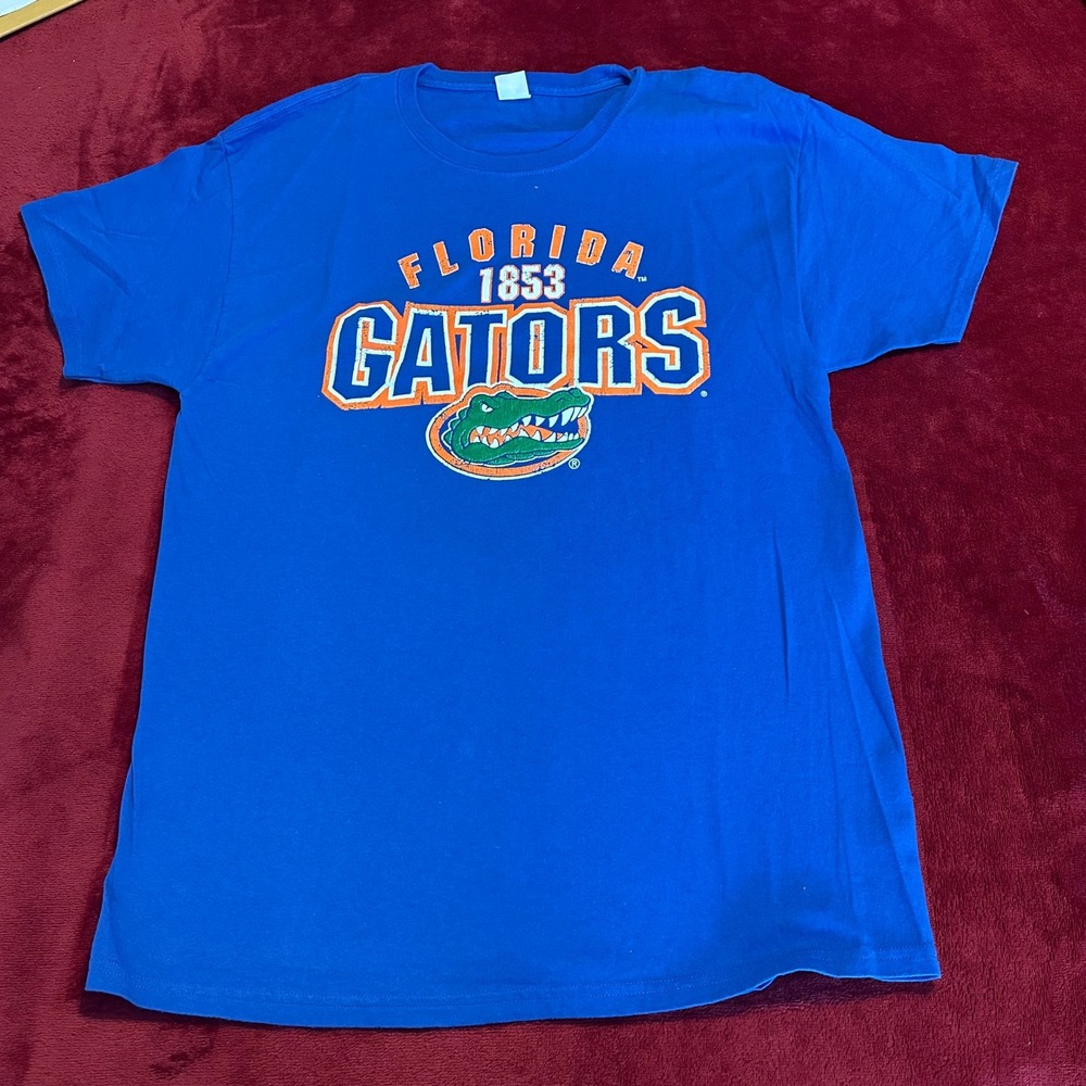 Hanes Florida Gators T-Shirt Mens Large Blue Graphic Tee NCAA 1853 Short Sleeve